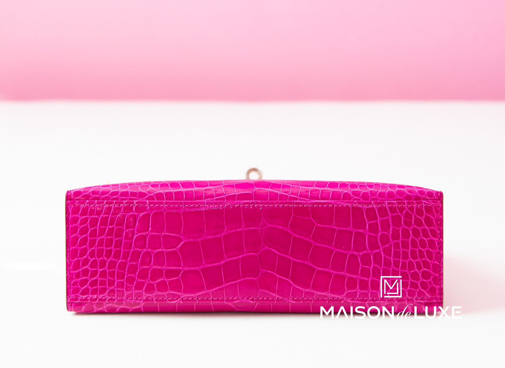 Hermès Kelly Cut Clutch Niloticus Crocodile Rose Scheherazade