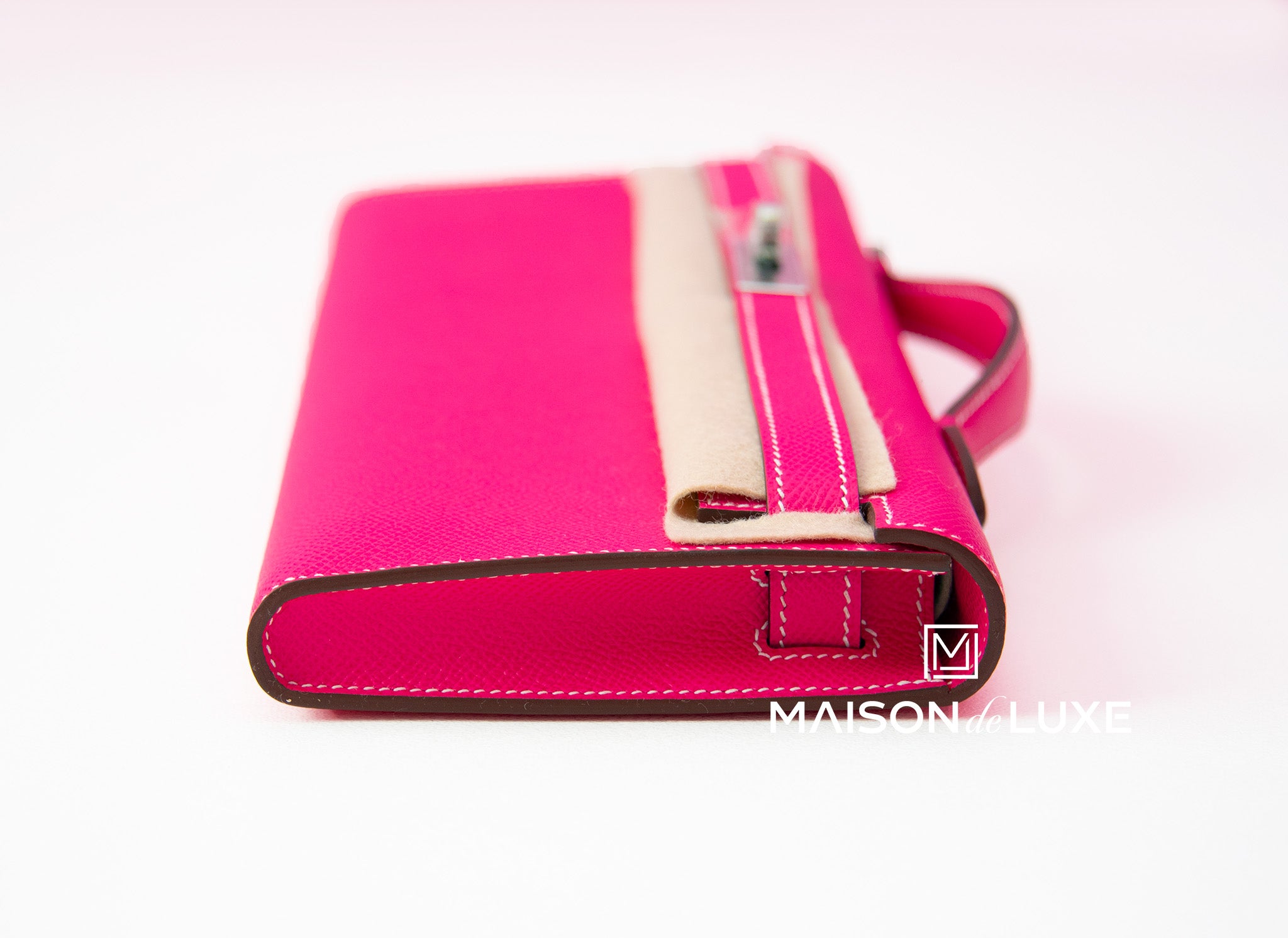 Hermes Rose Tyrien PHW Epsom Kelly Cut - MAISON de LUXE