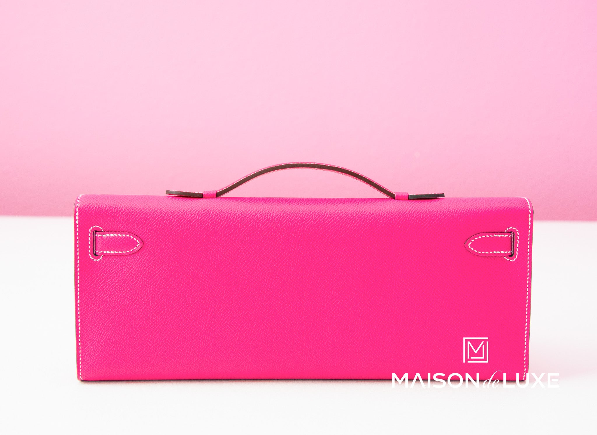 Hermes Rose Tyrien Pink Epsom Kelly Cut Pochette Mini Clutch – MAISON de  LUXE