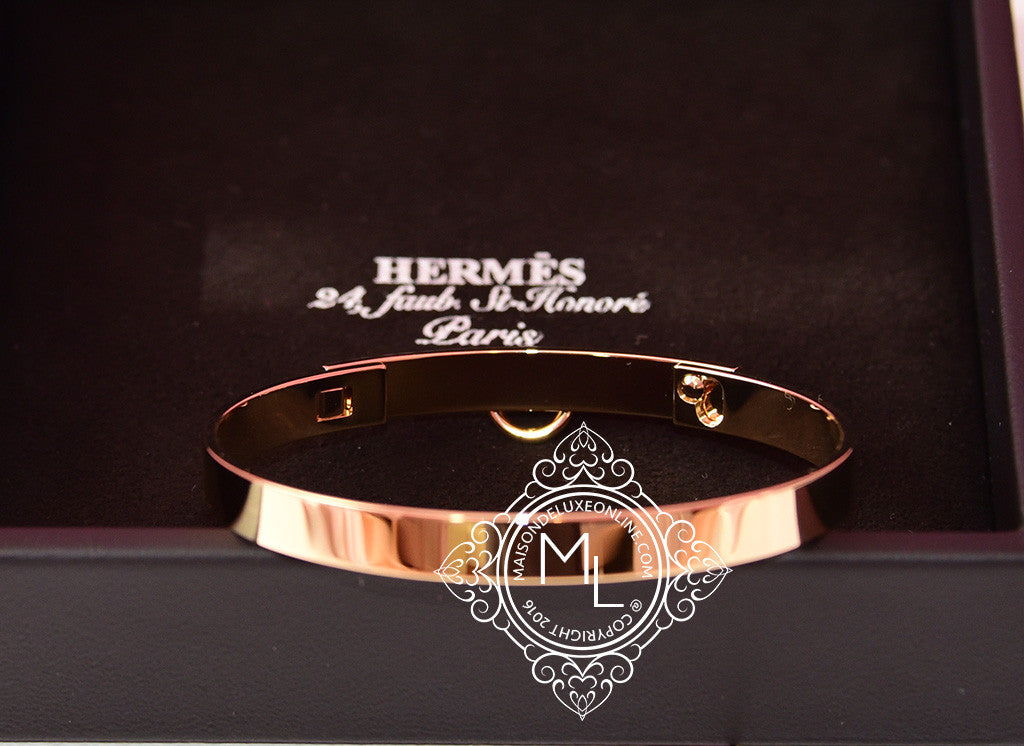 Hermes Clic H Beige Rose Gold Plated Bracelet | myGemma | Item #113546