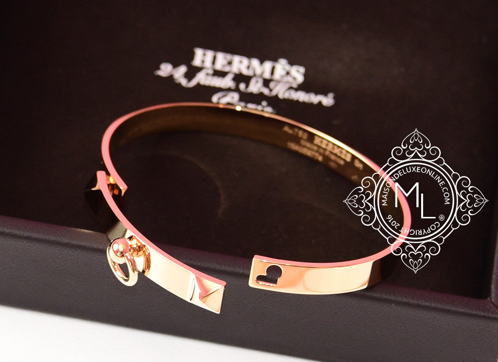 Hermes Craie Rose Gold Collier De Chien Bracelet Cuff – MAISON de LUXE