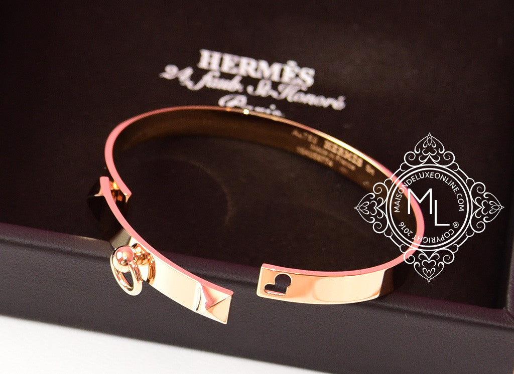 Hermes 18K Rose Gold Collier de Chien CDC Bangle ST Bracelet Cuff – MAISON  de LUXE