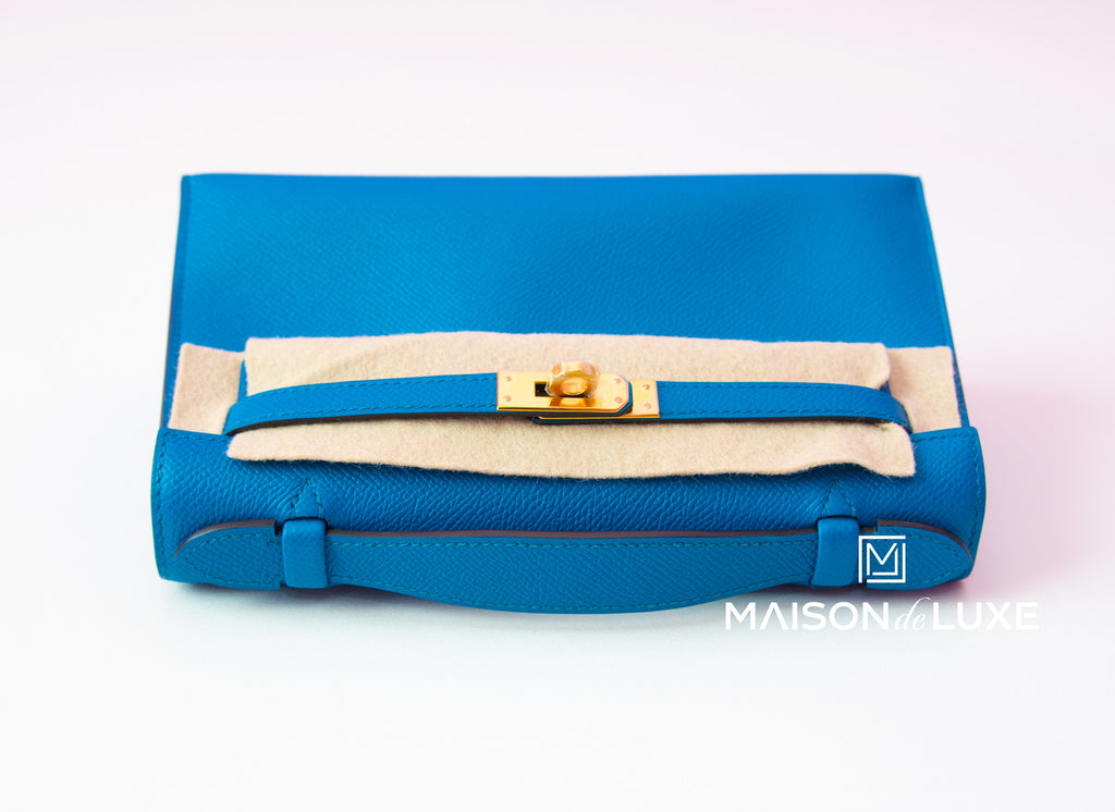 Hermes Rose Confetti PHW Epsom Mini Kelly Pochette Clutch - MAISON de LUXE