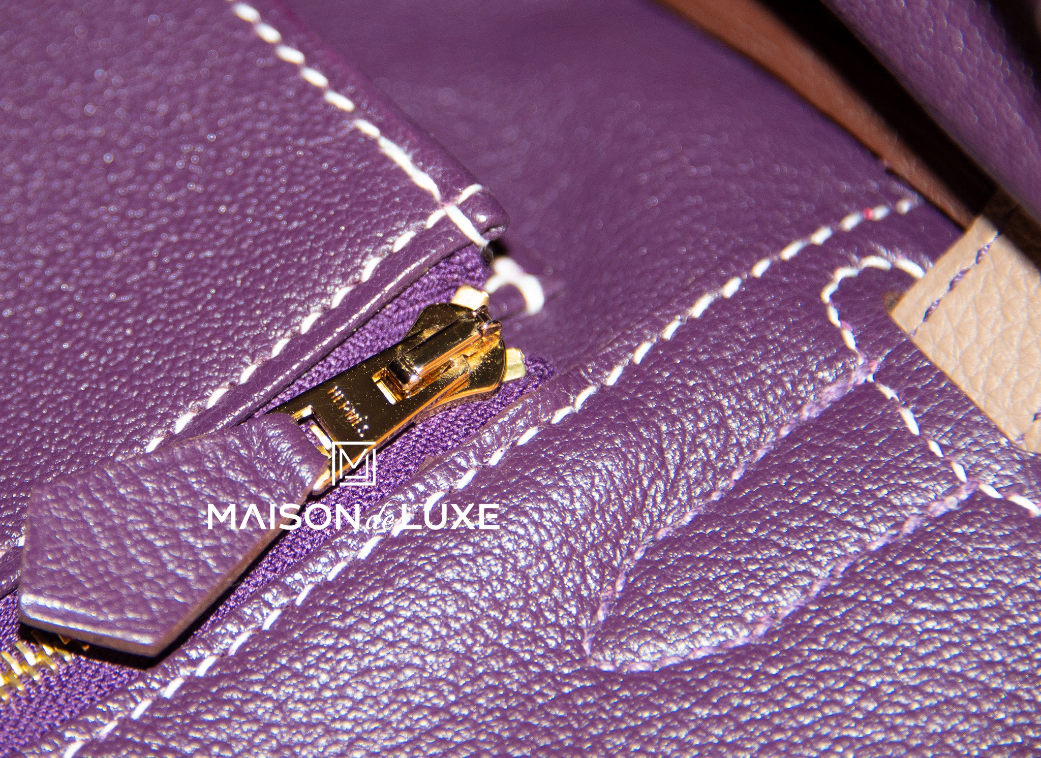 Kelly 32 leather handbag Hermès Purple in Leather - 23637654