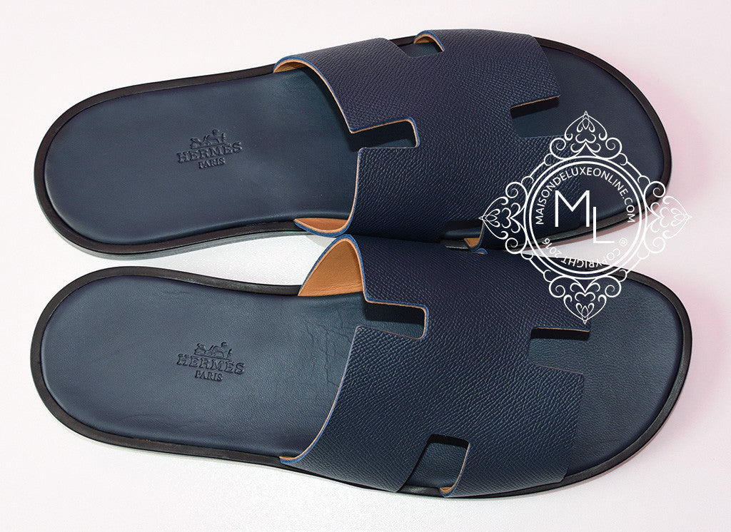 Hermes Mens Navy Blue Izmir Sandal 44 Shoes Sandals Slippers Flip