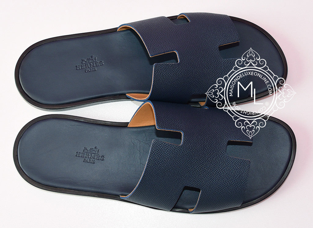 Hermes Men's Navy Blue Izmir Sandal 44 Shoes - MAISON de LUXE