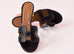 Hermes Womens Noir Black Oasis Sandal Slipper 35.5 Shoes
