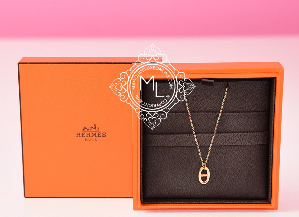 Hermes Rose Gold Farandole Charm Pendant Necklace