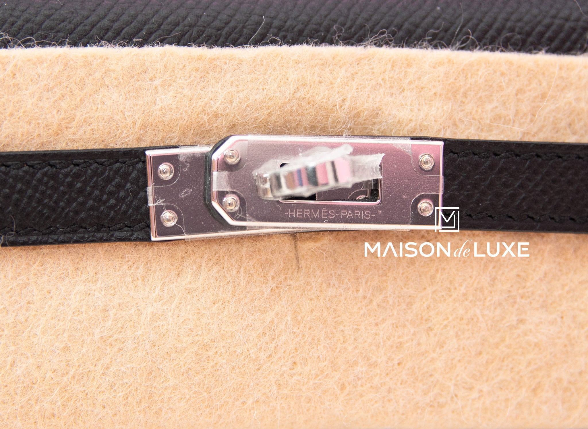 HERMES Kelly Belt Noir Epsom PHW - Timeless Luxuries