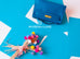 Hermes Blue Izmir GHW Epsom Mini Kelly Pochette Clutch