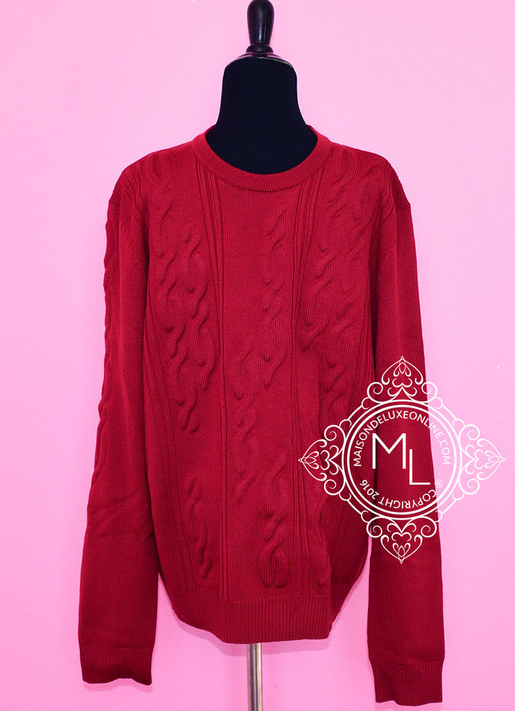Hermes Men's $2600 Rouge H Red Wool Sweater Shirt Knits Jacket Top