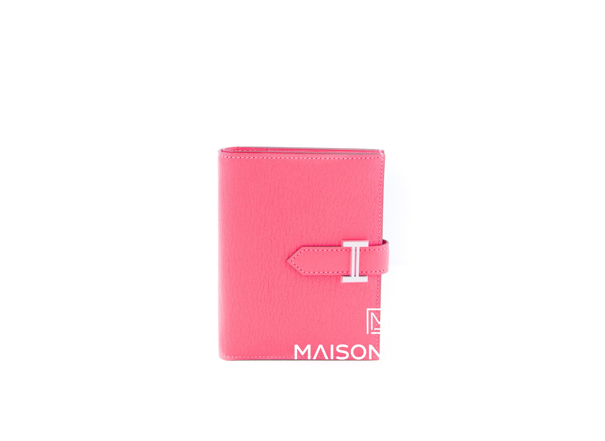 Hermes Rose Lipstick Evercolor Leather Bearn Card Holder Hermes