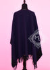 Hermes Cashmere Wool Blue Black Rocabar Alamo Poncho Cape