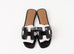Hermes Womens Black Oran Sandal Slipper 38 Shoes