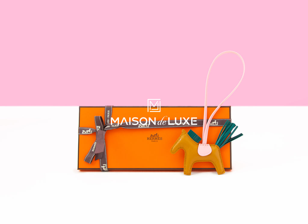 Hermes Rose Azalee Rodeo Bag Charm PM - MAISON de LUXE