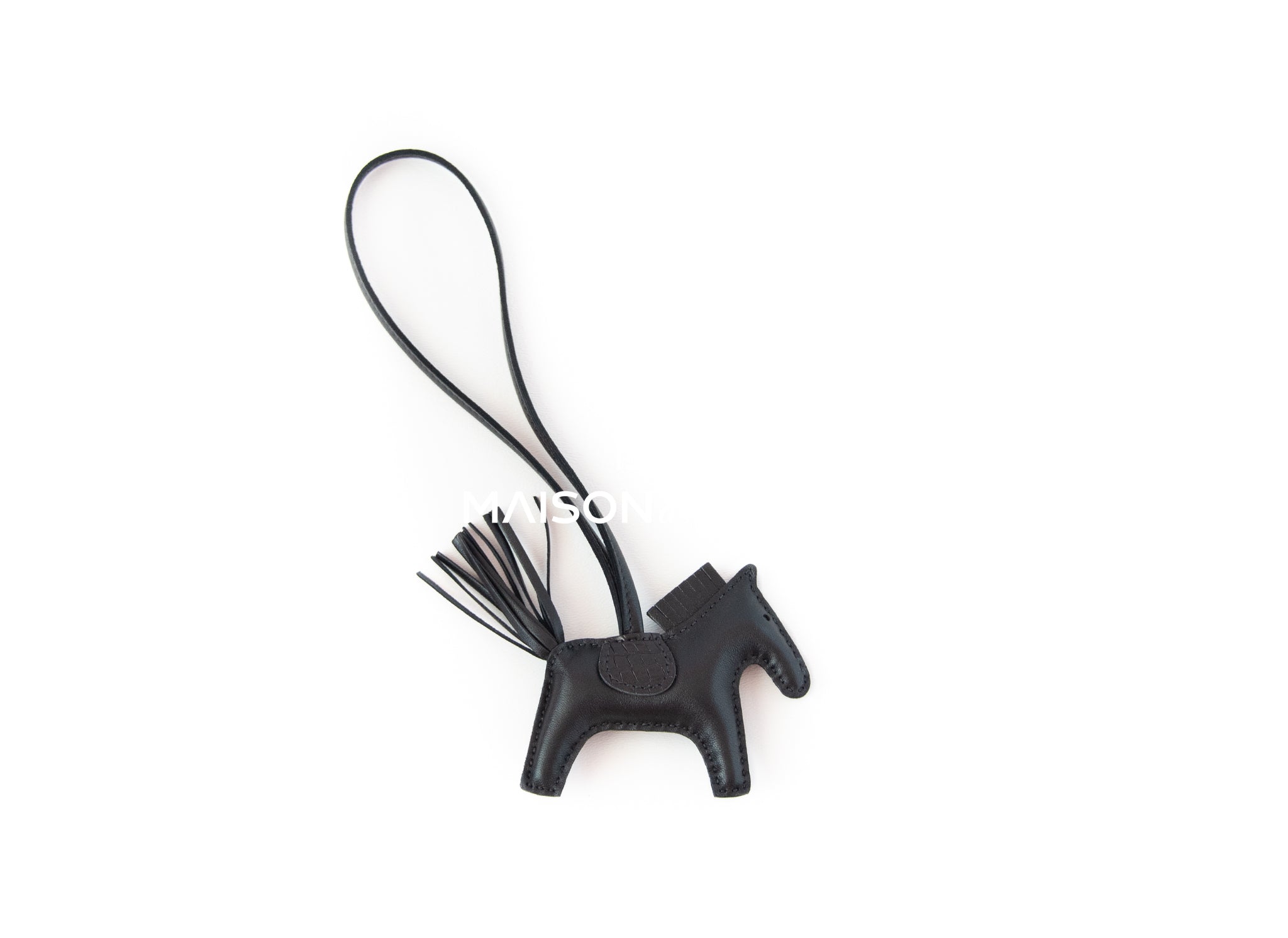 Hermes SO Black Grigri Horse Rodeo Bag Charm PM