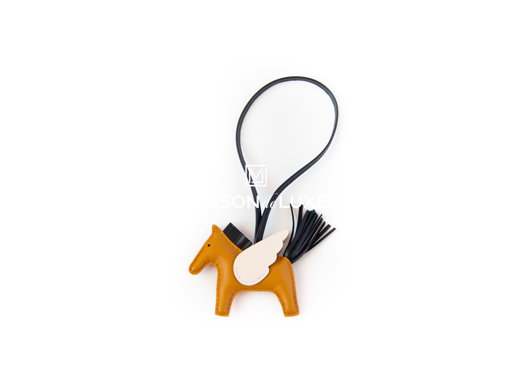 Hermes Pegasus Rodeo Bag Charm PM Sesame, Nata, and Noir Lambskin