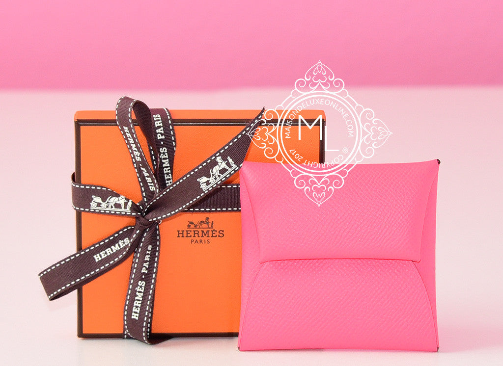 Hermes Rose Azalee Epsom Bastia Change Purse - MAISON de LUXE