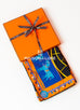 Hermes "Coupe de Gala" Orange Wash Twill Silk 90 cm Scarf