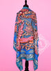 Hermes "Zenobie, Reine de Palmyre" Blue Cashmere 140 GM Shawl Scarf