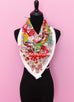 Hermes "Cache-cache Fleuri" White Twill Silk 90 cm Scarf