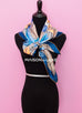 Hermes "Jeu des Omnibus Remix" Blue Twill Silk 90 cm Scarf