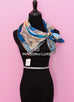 Hermes "Jeu des Omnibus Remix" Blue Twill Silk 90 cm Scarf