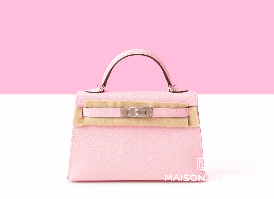 Hermes Mini Kelly 20 Sellier Bag in 5P Pink Bubblegum Epsom Leather wi –  Mightychic