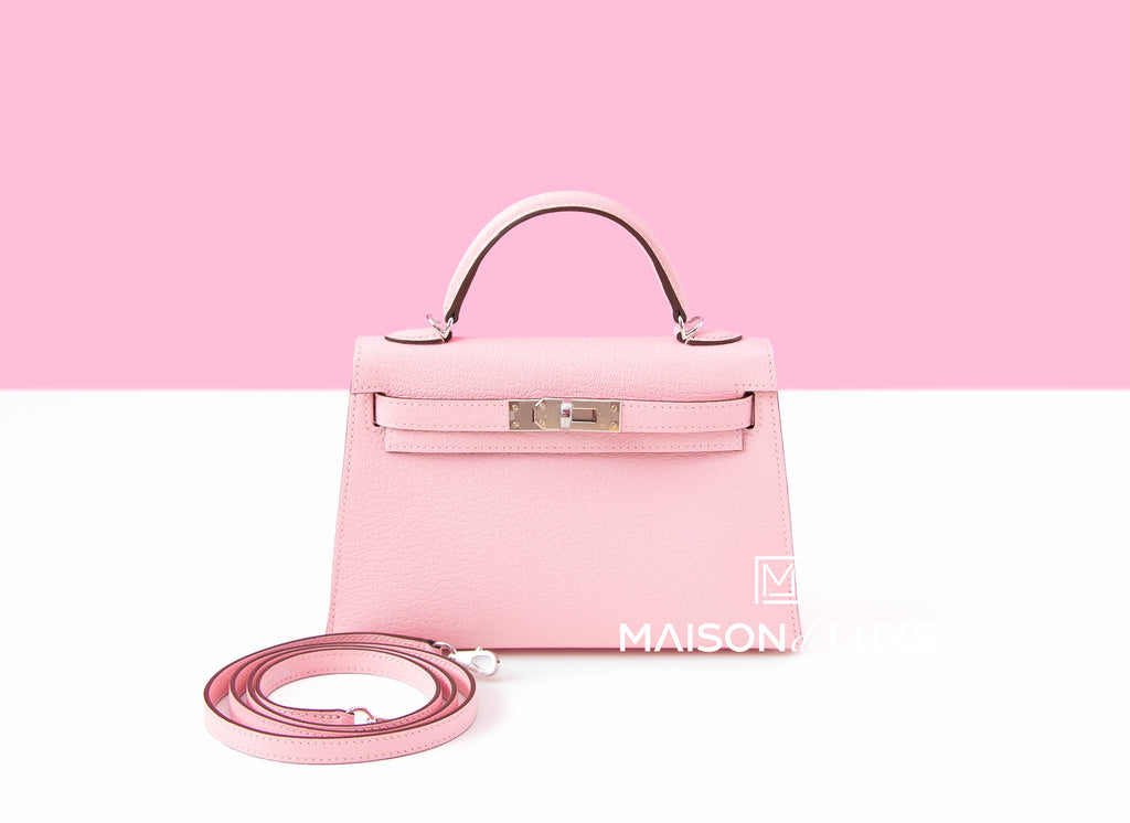 Hermes Mini Kelly 20 Sellier Bag in 5P Pink Bubblegum Epsom Leather wi –  Mightychic