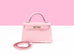 Hermes Rose Sakura PHW Chèvre Mini Kelly II 20 cm