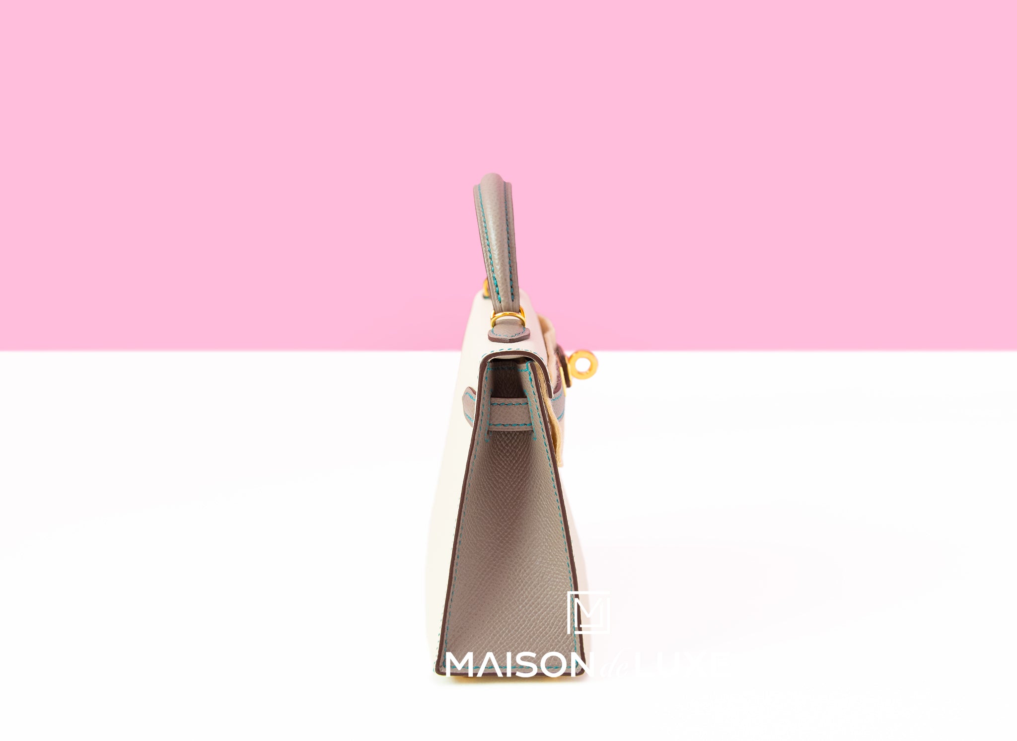 Hermes Mini Kelly II 20 Rose Sakura & Gris Perle Chèvre - MAISON de LUXE