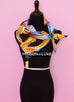 Hermes "Baobab Cat" Black Twill Silk 90 cm Scarf