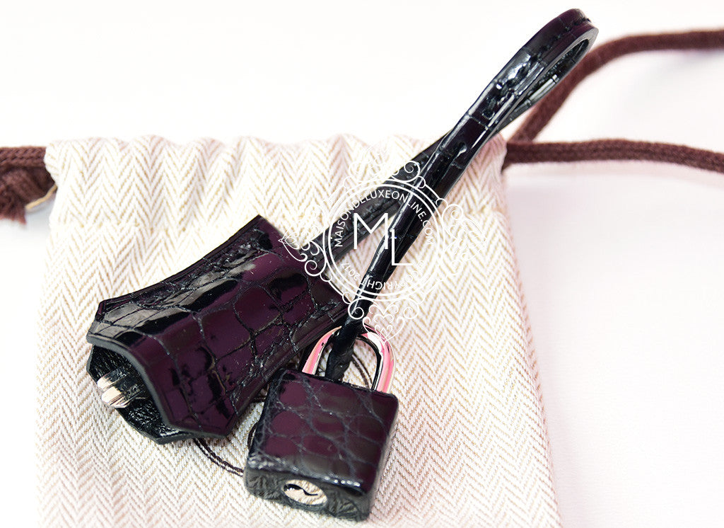 Hermes Black Matte Crocodile Palladium Birkin 25 Handbag Kelly Bag – MAISON  de LUXE