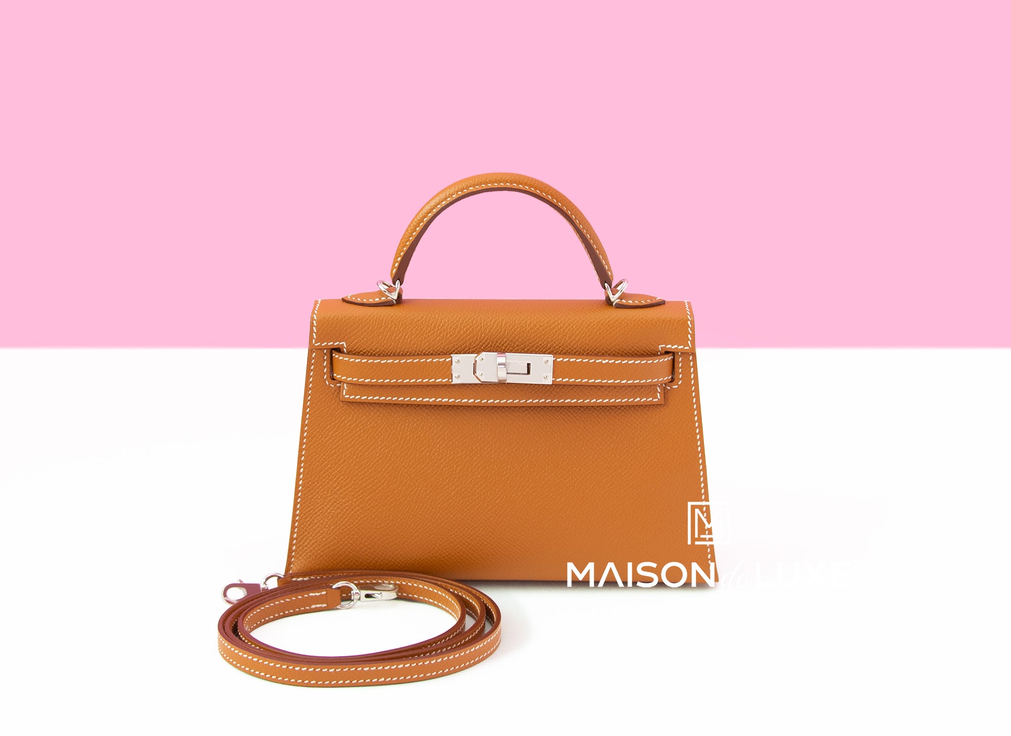 HERMÈS MINIKELLY II ETOUPE 18 VEAU EPSOM GOLD HARDWARE – SukiLux