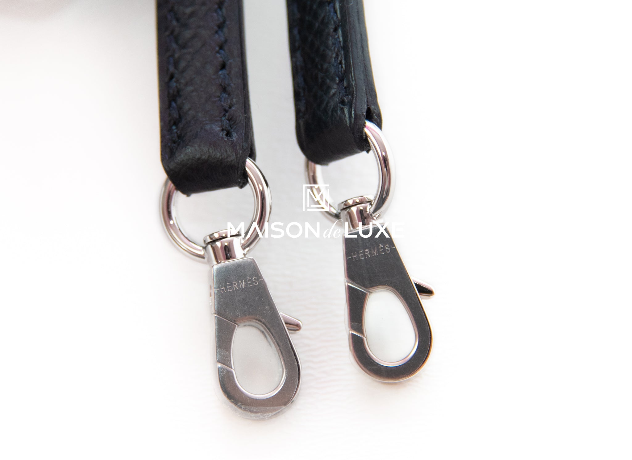 Hermes Noir Black PHW Epsom Mini Kelly II 20 cm Bag Pochette Clutch