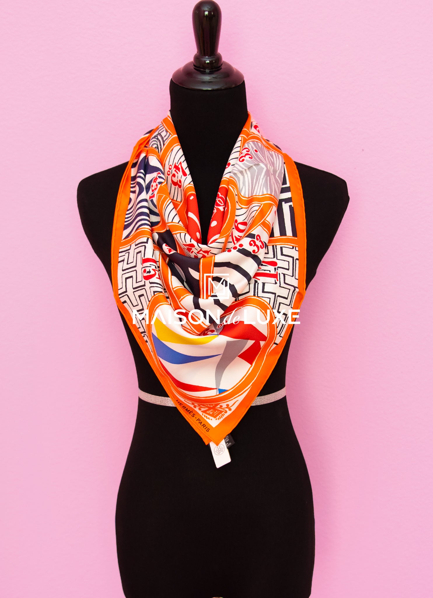 Silk scarf Hermès Orange in Silk - 34759153