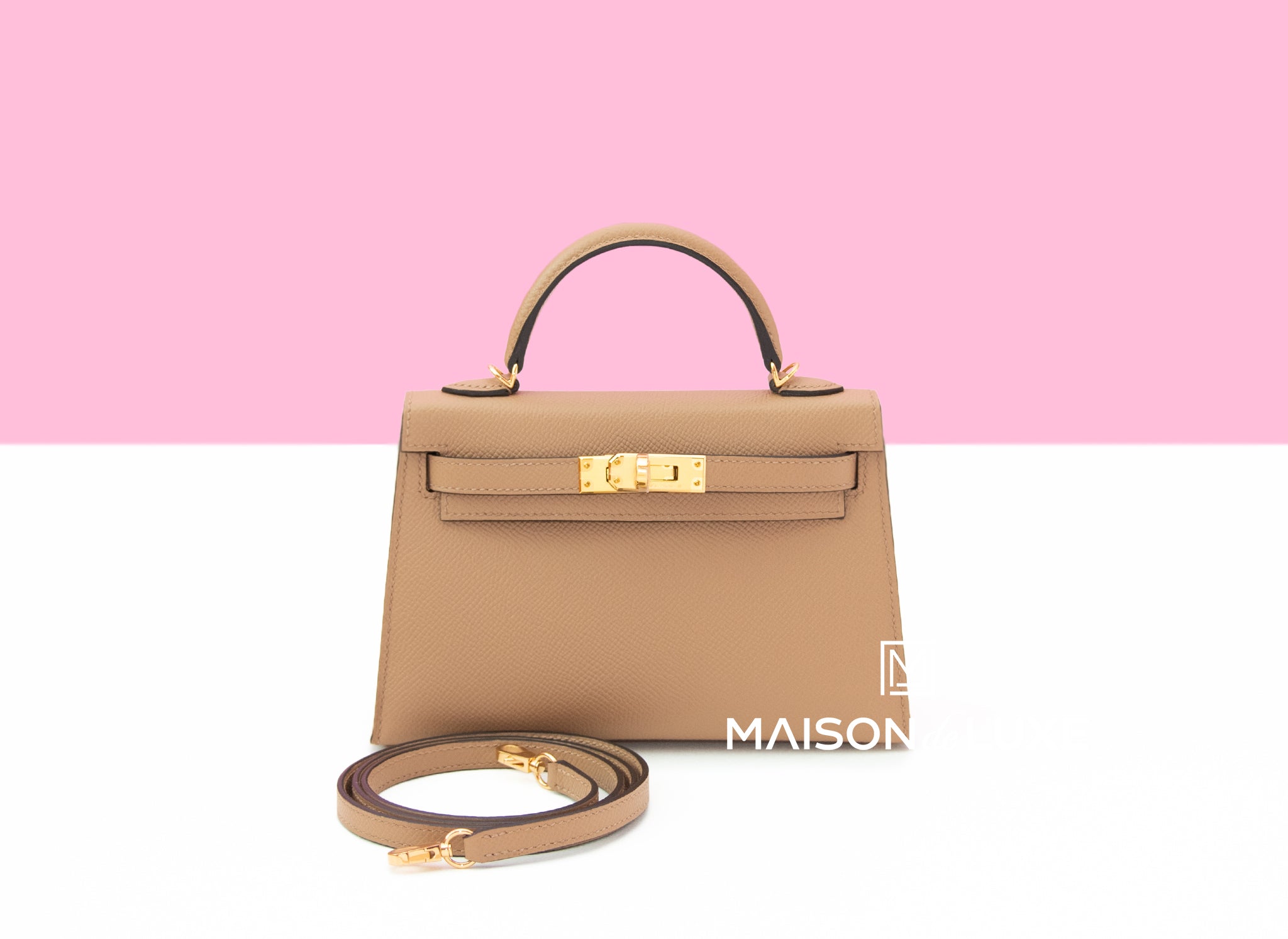 Hermès Kelly Sellier Mini II Epsom Chai gold HW. Price upon request. -  Handbag Spa & Shop