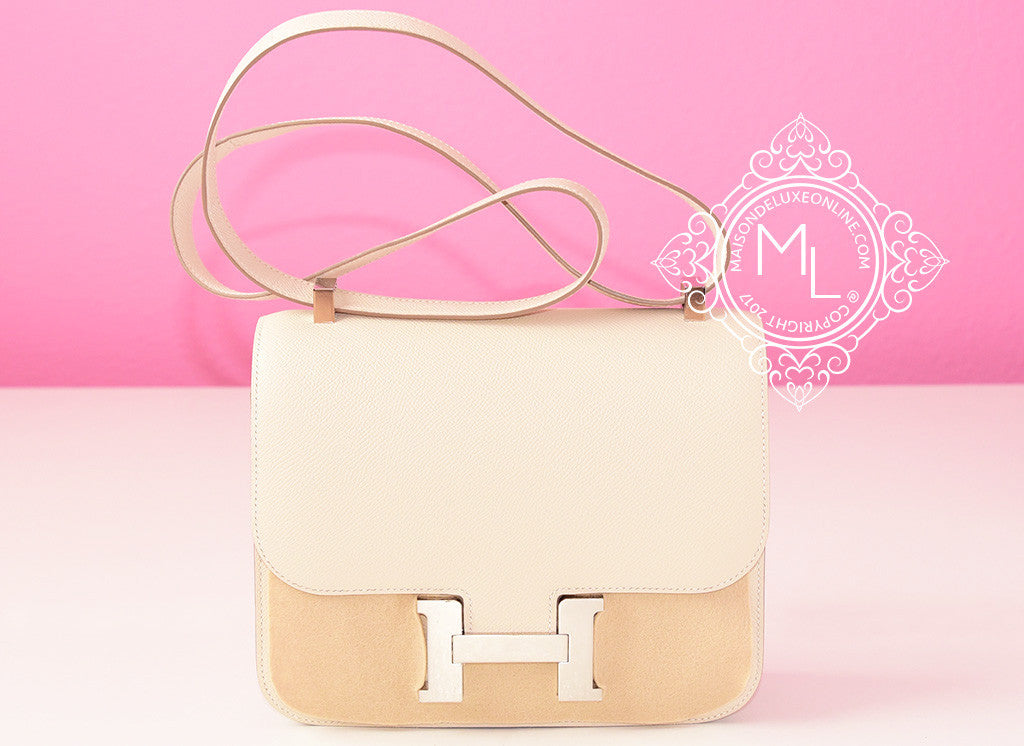 Hermes Craie White Epsom MM Constance 24 25 Bag Handbag – MAISON