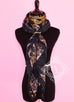 Hermes "Zenobie, Reine de Palmyre" Black Cashmere 140 GM Shawl Scarf