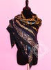 Hermes "Zenobie, Reine de Palmyre" Black Cashmere 140 GM Shawl Scarf