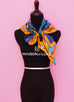 Hermes "Coupe de Gala" Orange Wash Twill Silk 90 cm Scarf