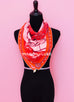 Hermes "Coupe de Gala" Red Pink Wash Twill Silk 90 cm Scarf