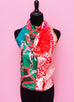 Hermes "Plumets du Roy" Green Pink Twill Silk 90 cm Scarf