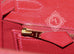 Hermes Rouge Vif GHW Ostrich Sellier Kelly 25 Handbag
