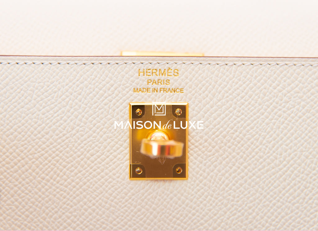 Hermes Kelly Sellier 25 Craie Epsom Gold Hardware – Madison Avenue Couture