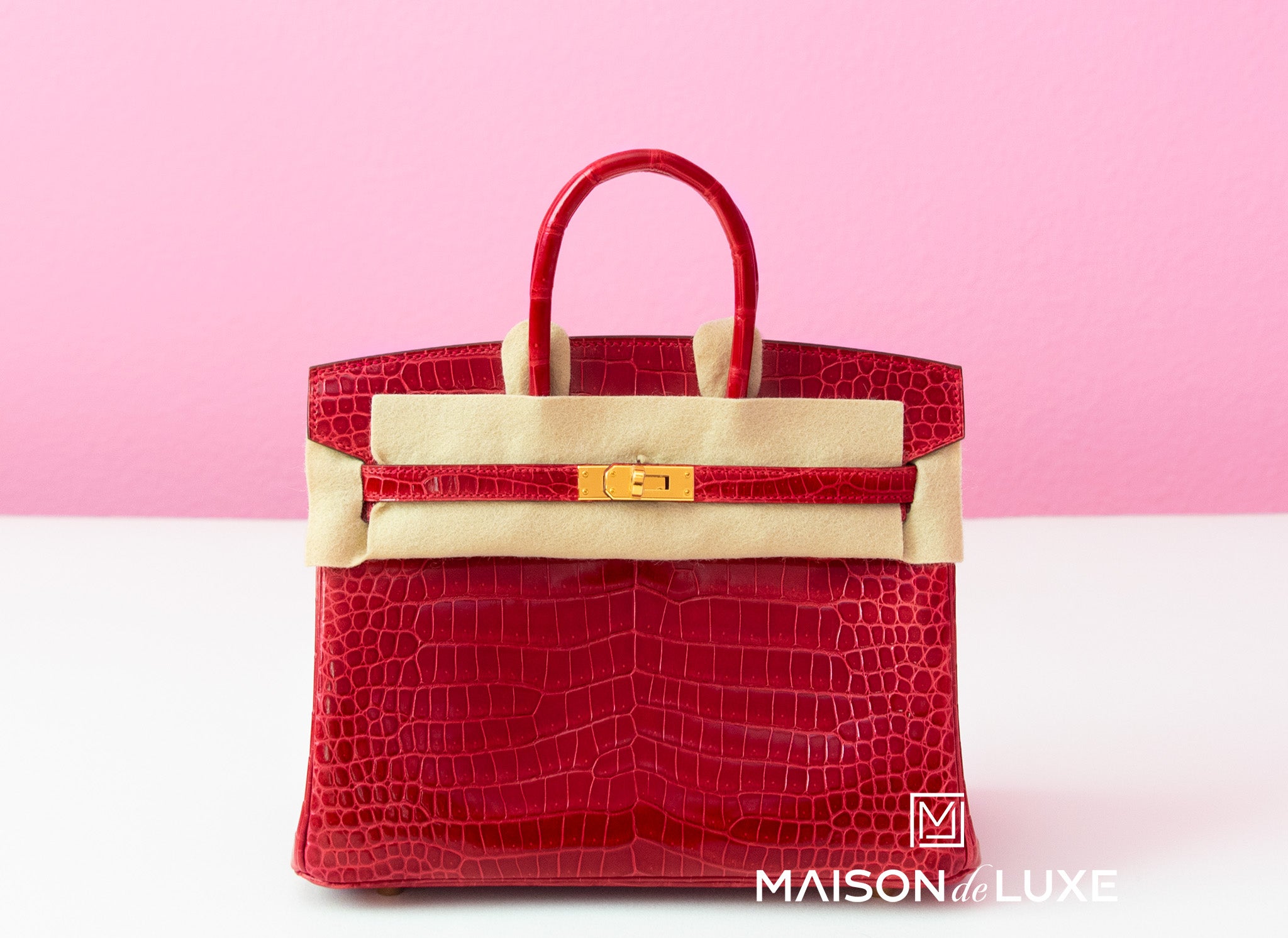 HERMÈS, A CHERRY RED CROCODILE BIRKIN BAG