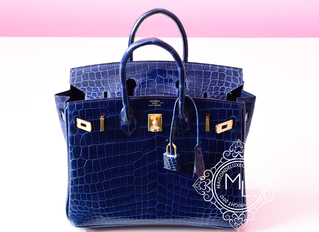 Hermès Kelly 25 Bleu Saphir Crocodile Porosus Mississippiensis