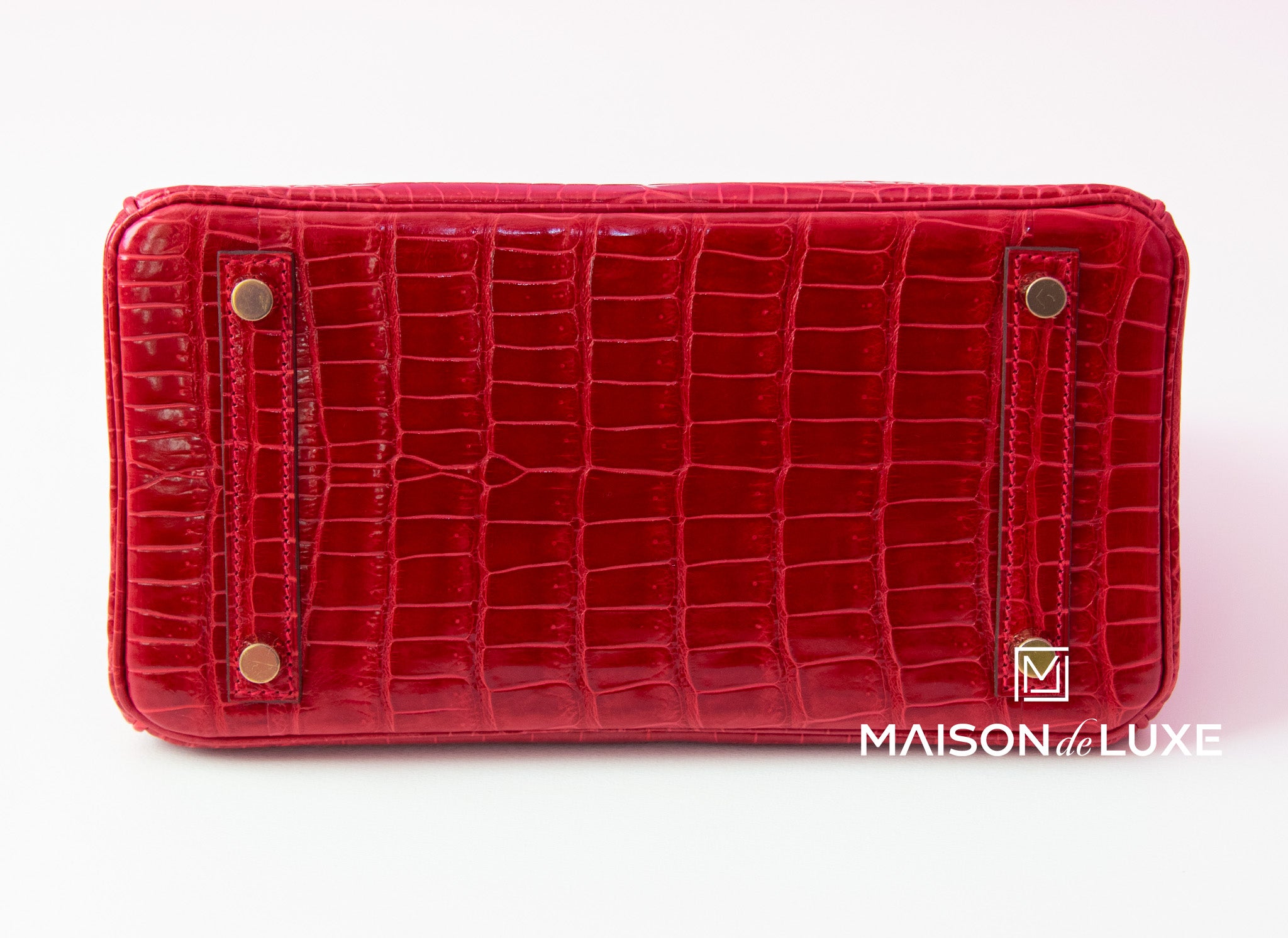 Make a statement with the stunning Hermès 25cm Lipstick Red Porosus Crocodile  Birkin handbag – Only Authentics