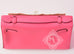 Hermes Rose Azalee PHW Mini Kelly Pochette Clutch