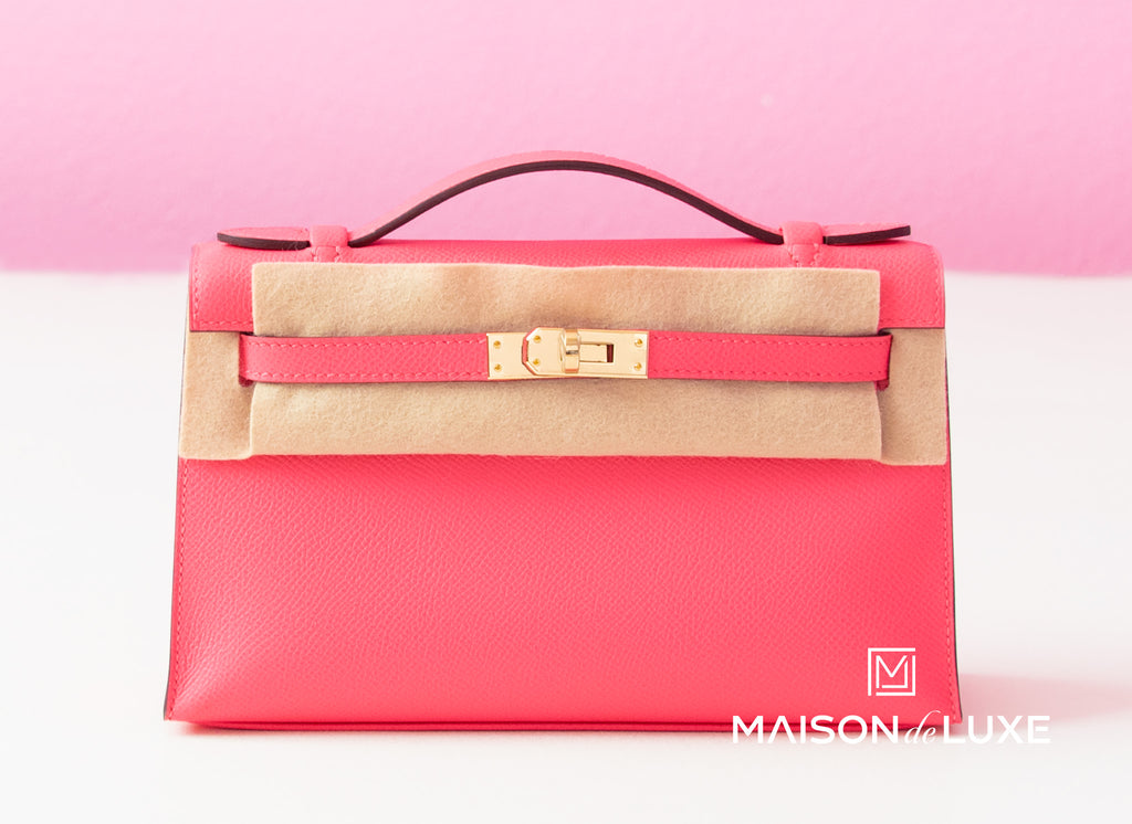 Hermes Fuchsia Lizard Mini Kelly Pochette Clutch - MAISON de LUXE